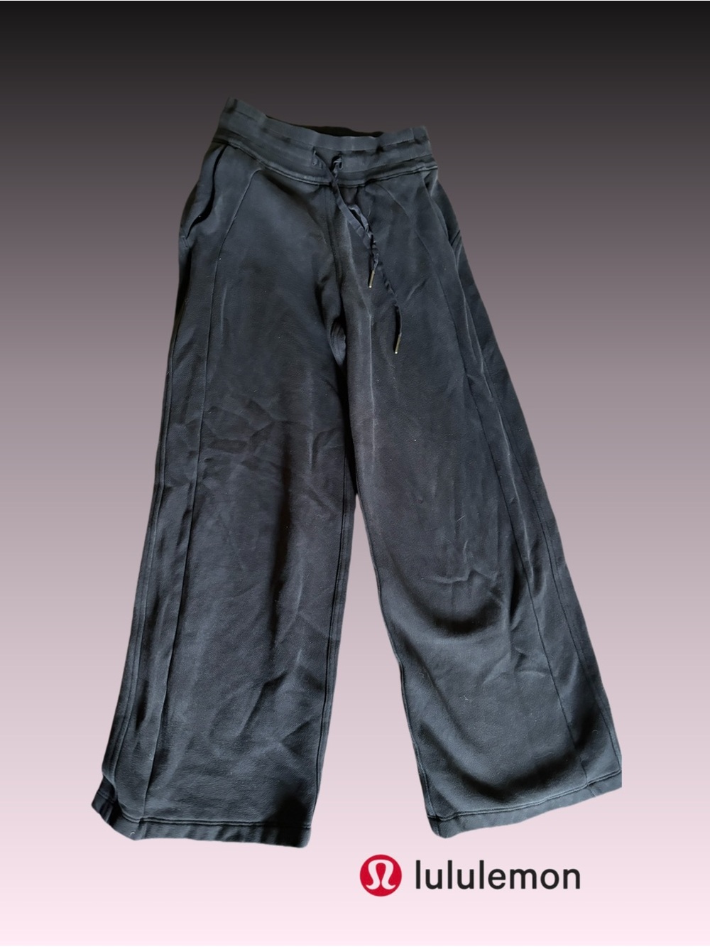Lululemon Black  scuba Wide-Leg Drawstring Pants 2